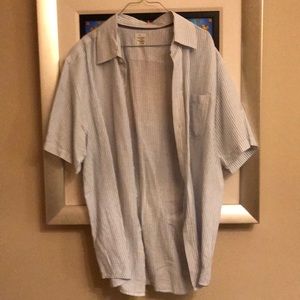 Short Slv Blue/White Striped Old Navy Button Down